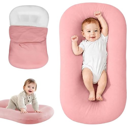 Infant Support Cushion for Newborn, Portable Tummy Time Mat | With Removable Green Cover, Soft Breathable, Lightweight for Home and Travel, Supervised Use Only, Baby Essentials Gift