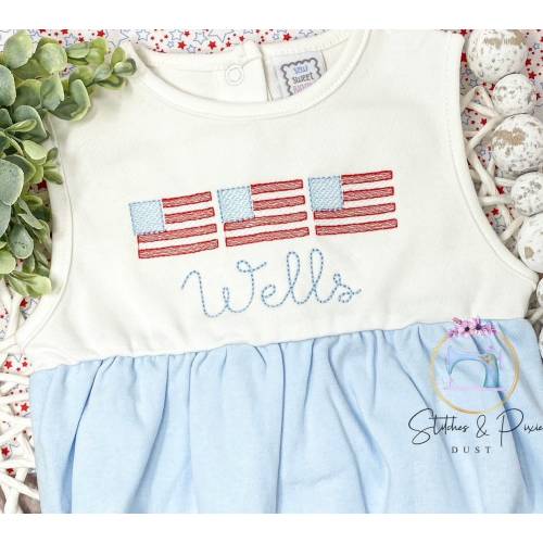 Baby Boy Toddler 4th of July Bubble Romper/Boys Summer Outfit/Fireworks Sunsuit Bubble Romper/Patriotic Shirt/Monogrammed Bubble/Embroidered