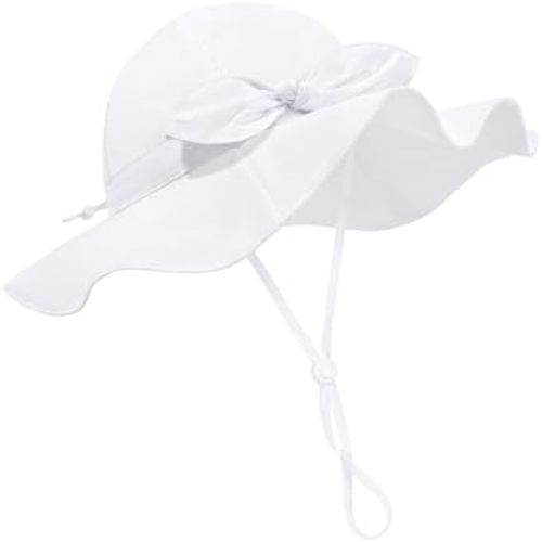 Baby Girl Sun Hat Summer Foldable Beach Hats with UPF50+ Sun Protection Wide Brim Toddler Bucket Hat Cap
