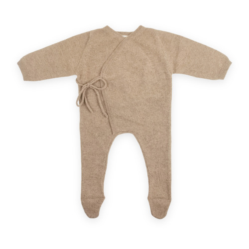 Organic Cashmere Babygrow Jumpsuit | Camel 3-6M