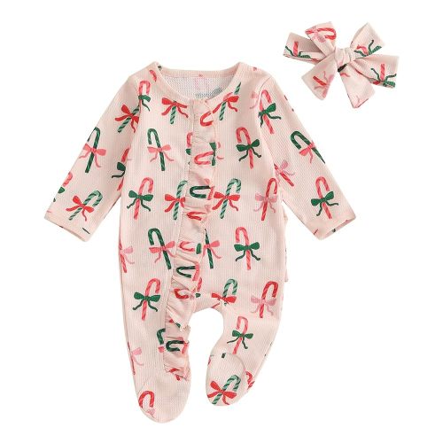Eadrioss Valentines Baby Girl Outfit Waffle Heart Ruffle Romper Footies Jumpsuit Newborn Infant Girl Valentines Day Clothes
