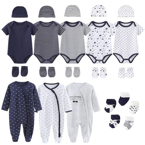 New Born Clothes Cotton Layette Gift Set Unisex Baby Outfit and Accessories Newborn Essentials Must Haves