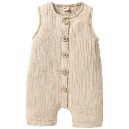 Infant Newborn Baby Boys Girls Cotton Linen Romper Summer Jumpsuit Sleeveless Overalls Clothing Set