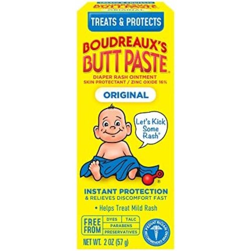 Boudreaux's Butt Paste Original Diaper Rash Cream, Ointment for Baby, 2 oz Tube