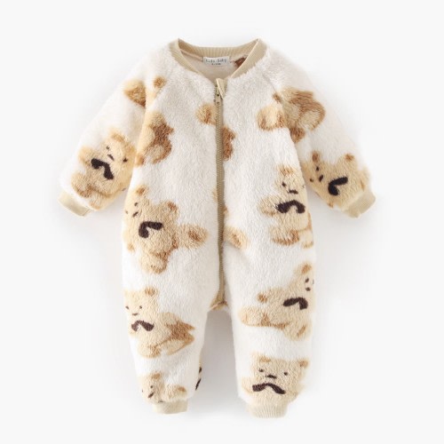 Baby Zipper Fleece Bear Romper