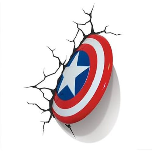 3DLightFX Marvel Avengers Captain America 3D Deco Light Red, White, Blue
