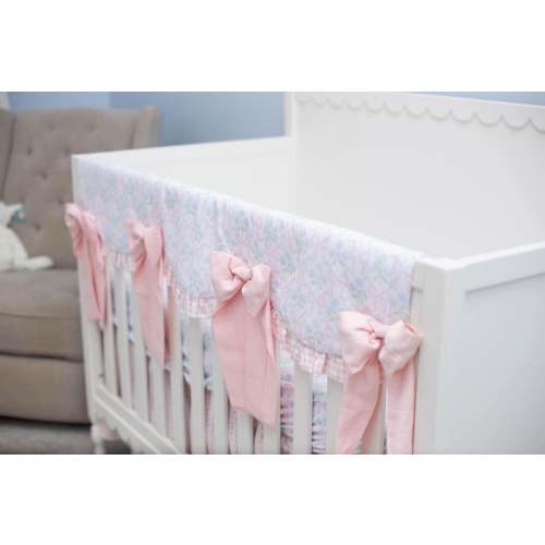 Hydrangeas and Bows Crib Rail Cover