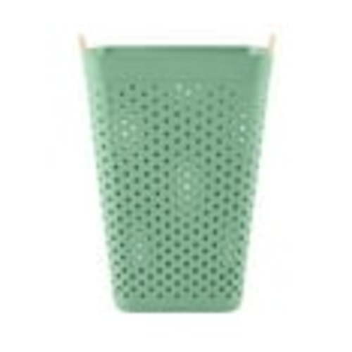 Mainstays Square Flexible Laundry Hamper, Adult, 2-Bushel Capacity, Sage Green
