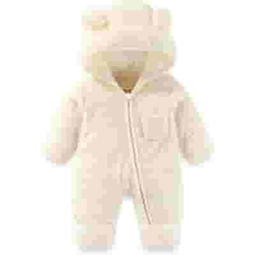 XFHLMJFF Onesies 0-3 Months Unisex Bear Ears Jumpsuit Hooded Baby Fold Over Mittens Footies Girls Boys Winter Long Sleeve Solid Color Pajamas Suit