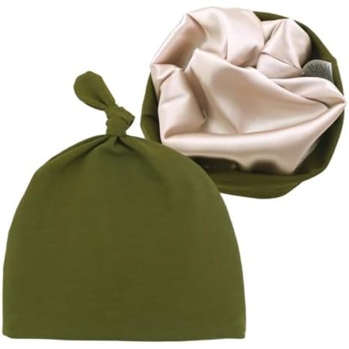 Silky Satin Lined Newborn Hat Hair Care Knot Beanie Hats for Infant Baby Boys Girls Caps 0-6 Months