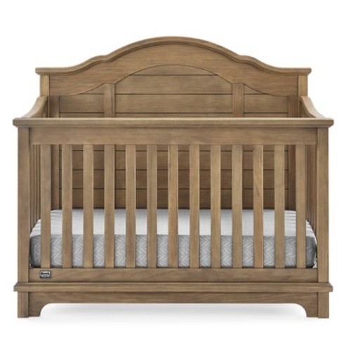Simmons Kids' Asher 6-in-1 Convertible Crib with Toddler Rail - Greenguard Gold Certified, Color: Aged Oak