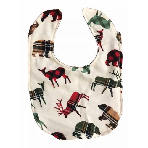 Woodland Animals Baby Bib- Boys Baby Bib- Deer Print Baby Bib- Boys Hunting Baby Bib- Bibs- Baby Boy Bibs-Personalized Baby Bibs