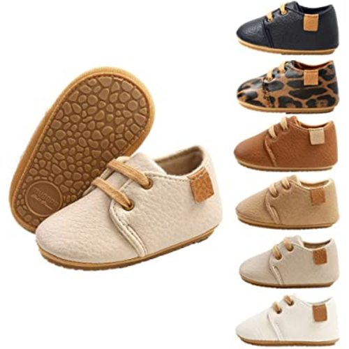HsdsBebe Baby Boys Girls Oxford Shoes PU Leather Soft Rubber Sole Sneakers Anti-Slip Toddler Ankle Boots Infant Walking Shoes Moccasins
