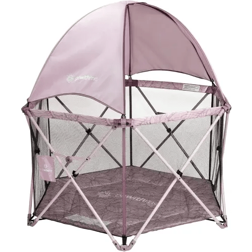 Baby Delight Go with Me Eclipse Deluxe Portable Playard | Playpen | Sun Canopy | Indoor and Outdoor | Ultra Padded Nylon Floor | Canyon Rose