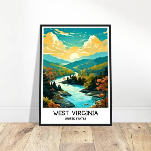 West Virginia Travel Print West Virginia Poster American Art Print America Lover Gift Wall Hanging West Virginia Illustration Home Decor - Etsy