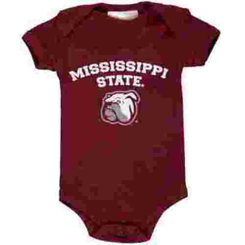 Infant Maroon Mississippi State Bulldogs Arch & Logo Bodysuit