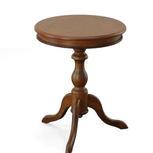 Carolina Cottage Gilda 19.5-in W x 25.25-in H Chestnut Wood Veneer Round Farmhouse End Table Assembly Required 1925-NC at Lowes.com