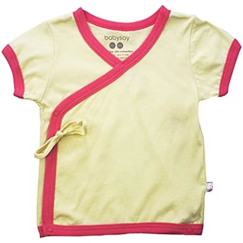 Babysoy Unisex Baby Short Sleeve Wrap Around Kimono Tee Shirt