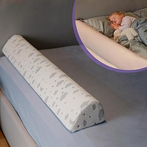 ComfyBumpy Bed Rail for Toddlers | Toddler Bed Rails with Washable Cover - Kids Foam Bed Rail Guard - Bed Barrier for Twin, King, Queen Bed [1-Pack]