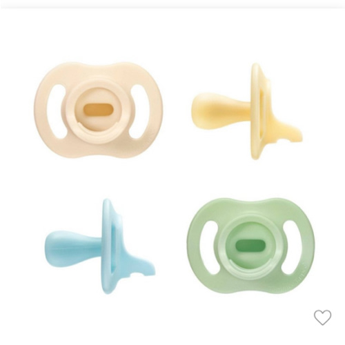 Tommee Tippee Ultra-Light Stay Put Silicone Pacifier 0-6 Months - Green & Yellow - 4pk