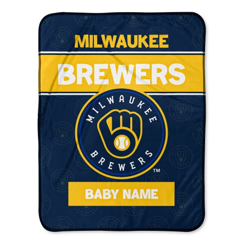 Milwaukee Brewers Chad & Jake 30" x 40" Personalized Baby Blanket