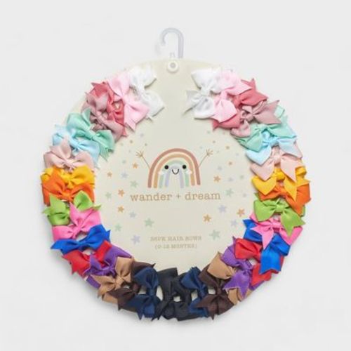 Wander & Dream Baby Hair Bows 36-pack Ribbon Hair Clips For Newborns & Infants (0-12 Months)- Assorted Colors, Non-slip Alligator Clips, 36pcs