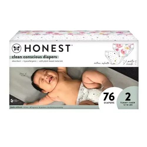 The Honest Company Clean Conscious Disposable Diapers - (Size 2 And Heart & Rose Blossom)