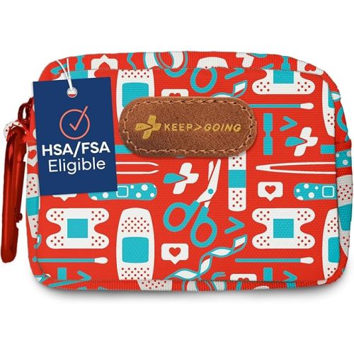 KEEP>GOING KeepGoing Small Travel First Aid Kit Kids – Mini First Aid Kit for Purse, Diaper Bag, Backpack with Latex-Free Bandages – 4 Oz., & 4.5 x 3.5 x 2 in, TSA-Approved