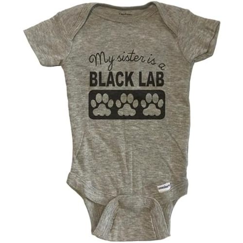 My Sister is A Black Lab Baby Bodysuit (100% Cotton)