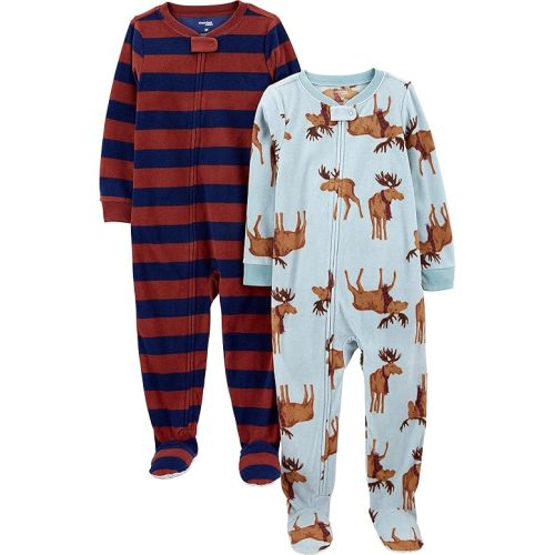 SIZE 12m | Fleece Zipper Footed Pajamas