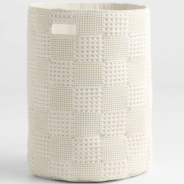 Nella Cream Organic Cotton Waffle Weave Kids Hamper with Handles