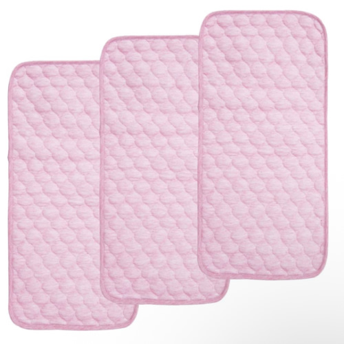 BlueSnail Quilted Thicker Waterproof Changing Pad Liners,3 Count(Pink 13” x 27”)