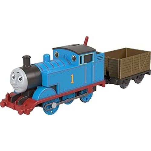Thomas & Friends by Fisher-Price Motorized Toy Train, Classic Thomas Battery-Powered Engine & Cargo Car, Storytelling Play for Preschoolers