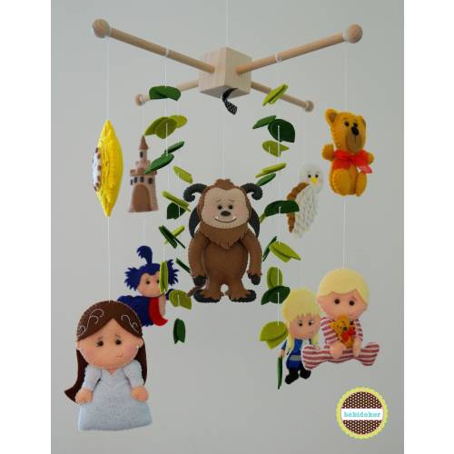 baby mobile, labyrinth baby mobile, labyrinth crib mobile, labyrinth, labyrinth felt mobile, labyrinth nursery, felt mobile, bebidekor