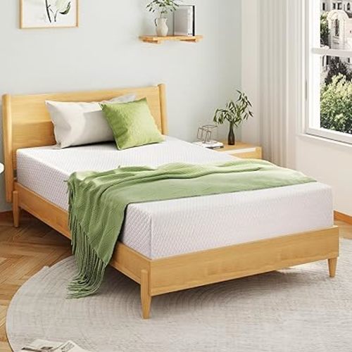 EGOHOME 5 Inch Full Size Mattress for Kids, Memory Foam Mattress with Cooling Green Tea Gel, Relieve Pressure with Medium Firm Support, CertiPUR-US Certified, 75''L x 54''W, White