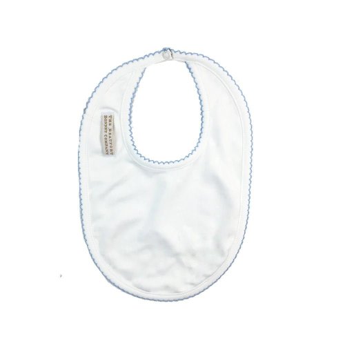 The Beaufort Bonnet Company Worth Avenue White With Buckhead Blue Picot Trim - Bellyful Bib