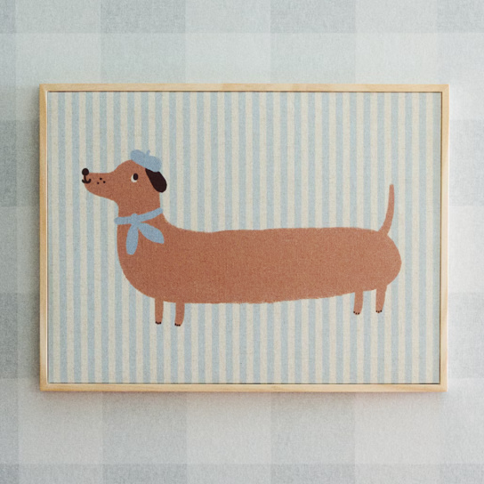Animal wall art
Color: Light blue/dachshund