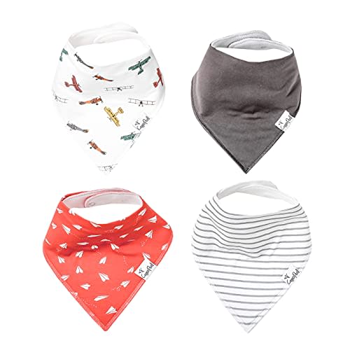 Copper Pearl Baby Bandana Bibs - 4 Pack Soft Cotton Baby Bibs for Drooling and Teething, Absorbent Drool Bibs for Baby Girl and Boy, Adjustable to Fit Newborns to Toddlers, Tons of Styles (Ace)