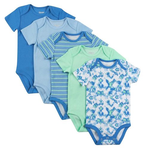 Hanes Baby Bodysuits, Ultimate Flexy Short Sleeve for Boys & Girls, 5-Pack