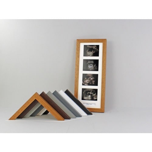 Baby Scan Photo Frame - Portrait Multi Frame for Four Scan sized Photos and Text Box. Handmade. Baby Shower Gift | Pregnancy Announcement