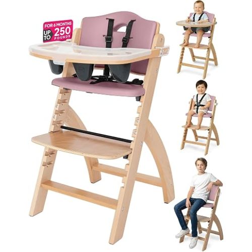 Abiie Beyond Junior Convertible Wooden High Chair with Removable Tray