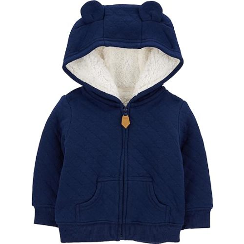 Simple Joys by Carter's Baby Hooded Sweater Jacket with Sherpa Lining