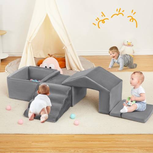 6PCs Foam Climbing Blocks and Ball Pit Activity Playset