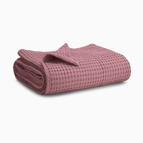 Comfy Cubs Waffle Weave Baby Blanket - Mauve