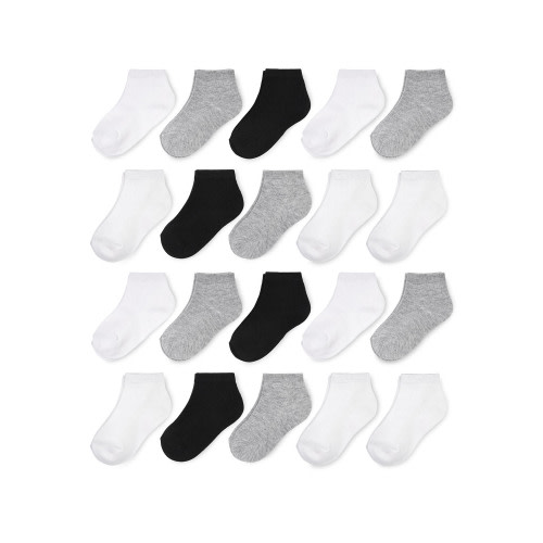 Wonder Nation Baby and Toddler Ankle Socks, 20-Pack, Sizes 0M-5T
