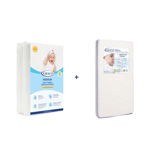 Graco Ultra Dual-Sided Crib Mattress & Protector Value Bundle (2-Pack) – Includes GREENGUARD Gold Certified Crib Mattress, GREENGUARD Gold Certified Waterproof Protector