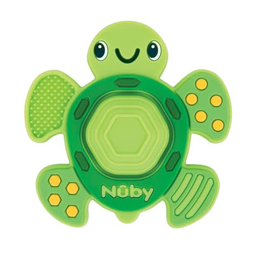 Nuby Teethe N' Pop Sensory Play Teether - Baby Teething Toy - 3+ Months - Turtle