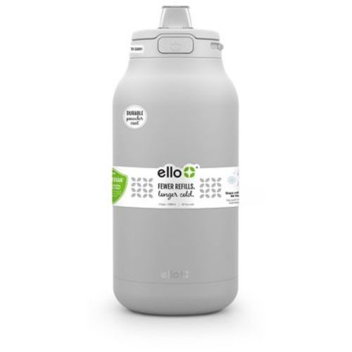 Ello 64oz Hydra Stainless Steel 1/2 Gallon Jug - Gray: Vacuum-insulated Water Jug, Dishwasher-safe Parts
