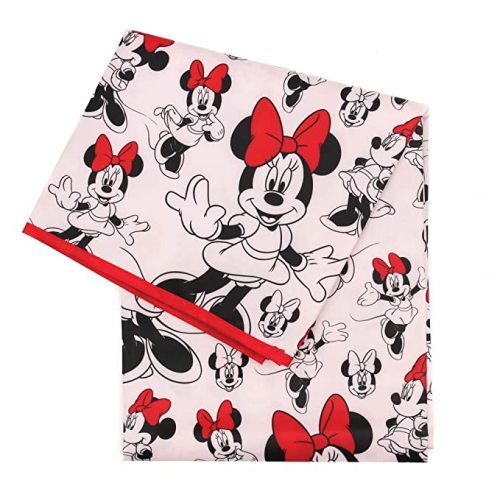 Bumkins Disney Baby Splat Mat for Under High Chair, Babies Toddlers Eating Mess Mat, Waterproof Reusable Cloth for Arts and Crafts, Play Mat for Kids, Floor or Table, Fabric 42inx42in, Minnie Mouse