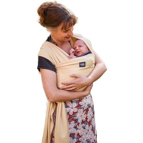 Baby Wrap Carrier Soft, Stretchy, Cotton Baby Wrap, Baby Sling, Nursing Cover Up for use with Newborn-Toddler: Evenly distributes Weight for More Comfortable Carrying (Cream)